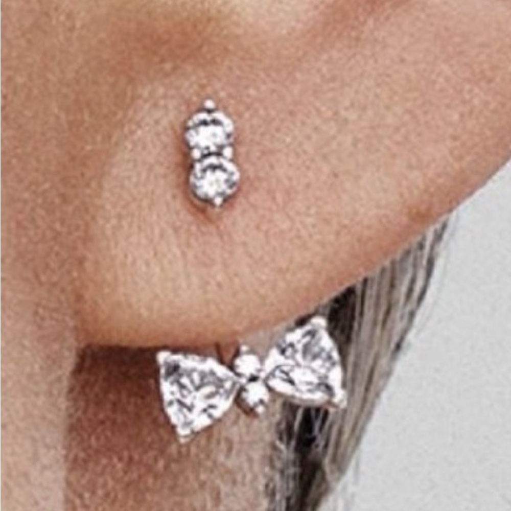 Pandora Sparkling Bow Drop Earrings
